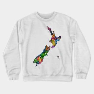 Spirograph Patterned New Zealand Provinces Map Crewneck Sweatshirt